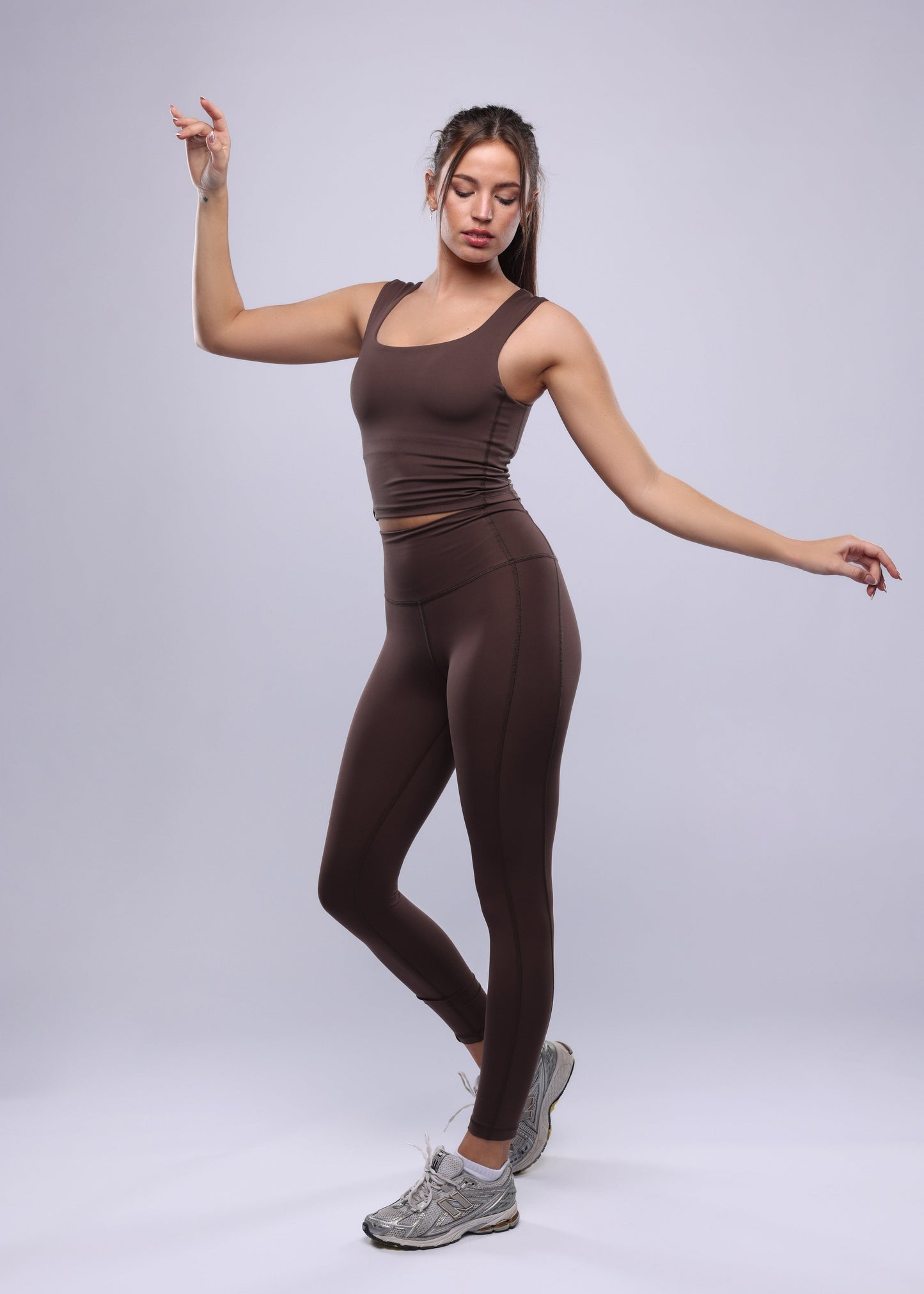 Double Seam Leggings - Coffee Bean